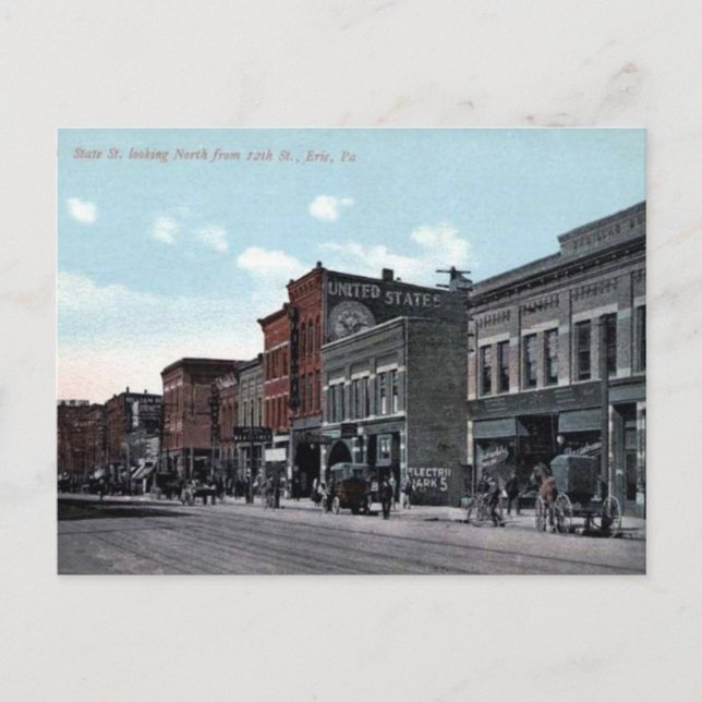 Alte Postkarte - Erie, Pennsylvania (Vorderseite)