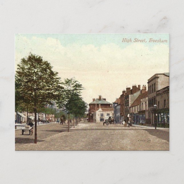 Alte Postkarte - Evesham, Worcestershire (Vorderseite)