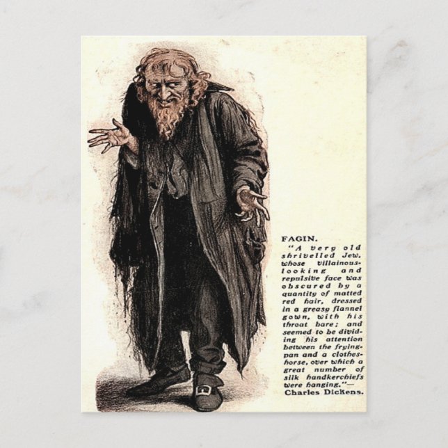 Alte Postkarte - Fagin von "Oliver Drehung" (Vorderseite)