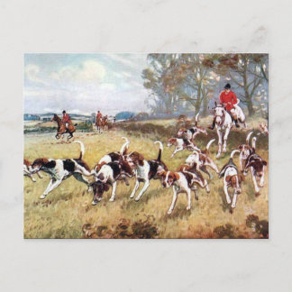 Alte Postkarte - Foxenjagd