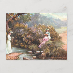 Alte Postkarte - Frühjahr