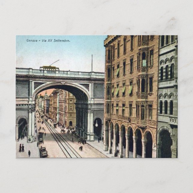 Alte Postkarte - Genua, Italien (Vorderseite)