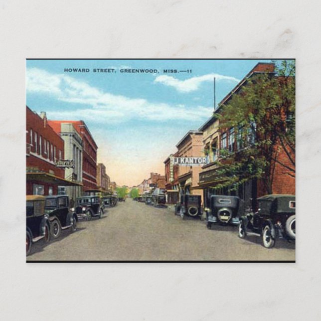 Alte Postkarte - Greenwood, Mississippi (Vorderseite)