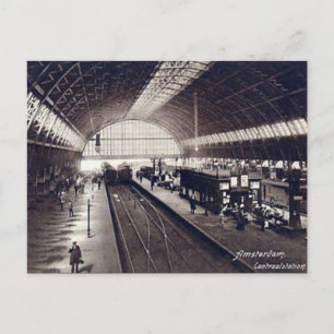 Alte Postkarte - Hauptbahnhof, Amsterdam