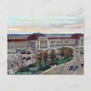 Alte Postkarte - Hauptbahnhof, Leipzig