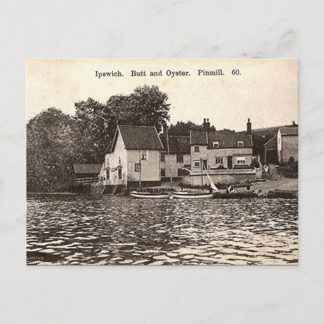 Alte Postkarte - Hintern und Austern, Button Mill, (Vorderseite)