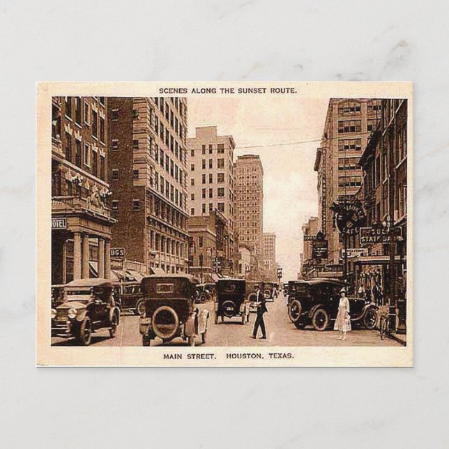 Alte Postkarte - Houston, Texas (Vorderseite)