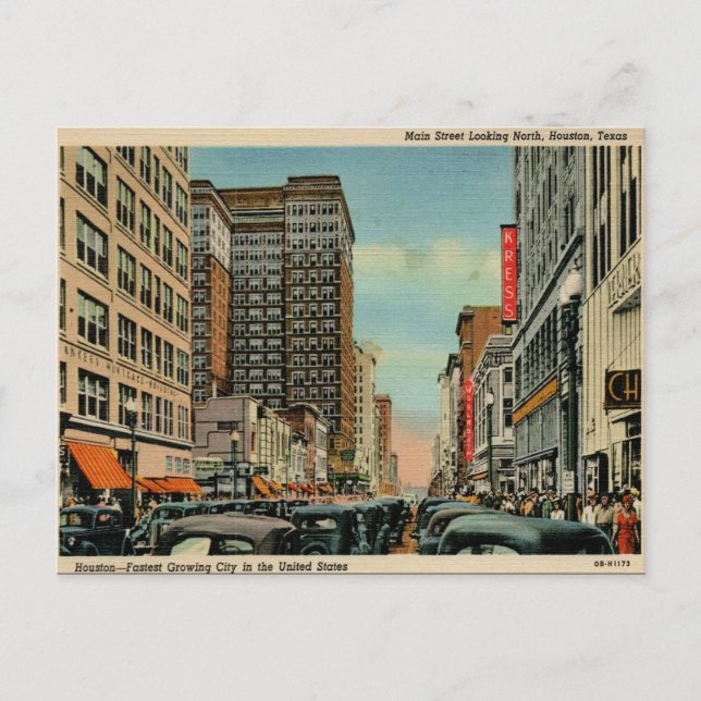 Alte Postkarte - Houston, Texas (Vorderseite)