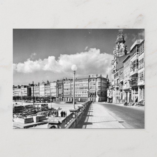 Alte Postkarte - La Coruna, Spanien (Vorderseite)