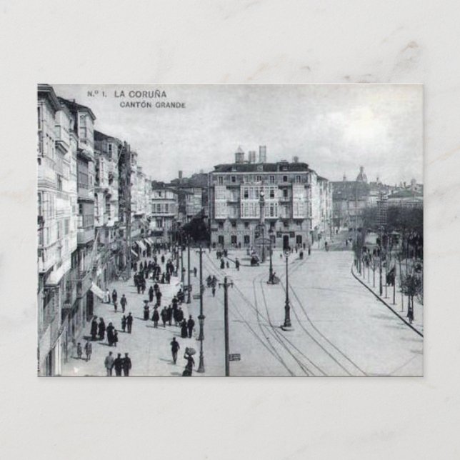Alte Postkarte - La Coruna, Spanien (Vorderseite)