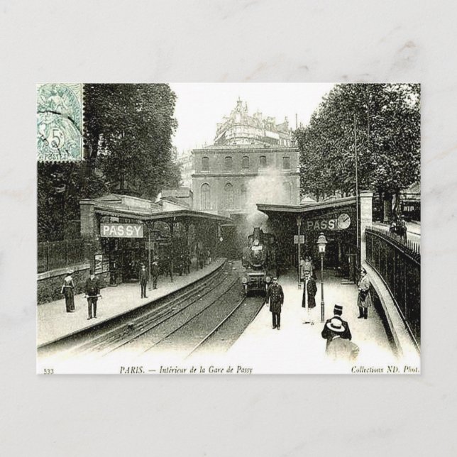 Alte Postkarte - La Gare de Passy, Paris (Vorderseite)