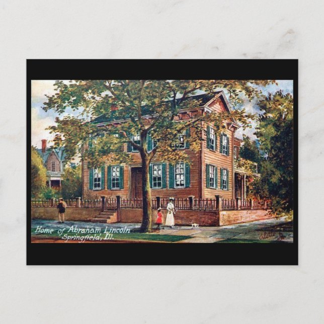 Alte Postkarte - Lincoln's House, Springfield, Ill (Vorderseite)