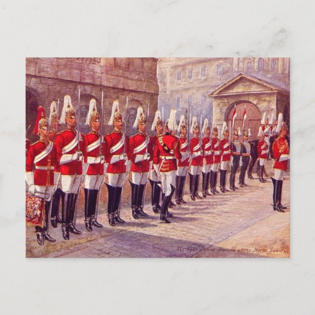 Alte Postkarte - London, Pferdewächter (Vorderseite)