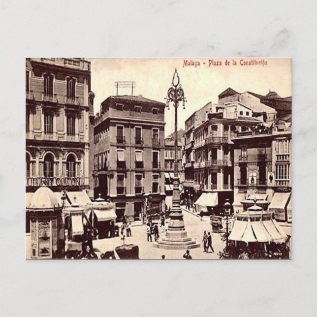 Alte Postkarte - Malaga, Spanien (Vorderseite)