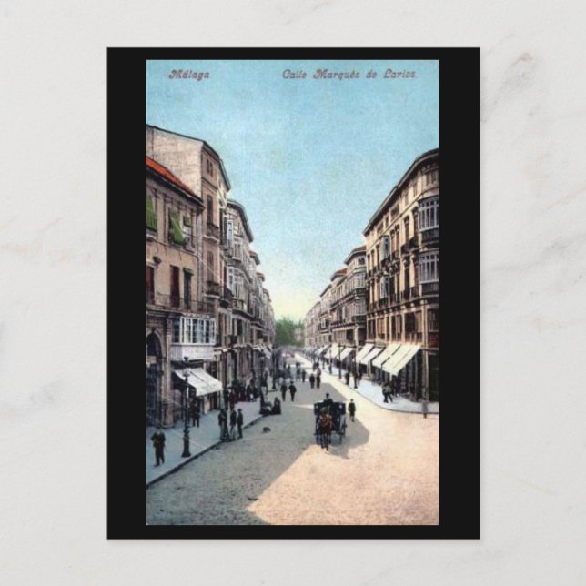 Alte Postkarte - Malaga, Spanien. (Vorderseite)