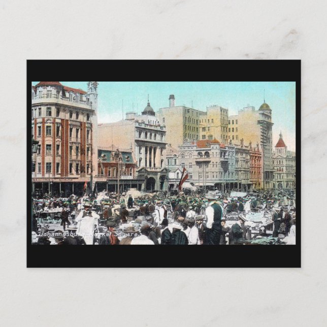 Alte Postkarte - Marktplatz, Johannesburg (Vorderseite)