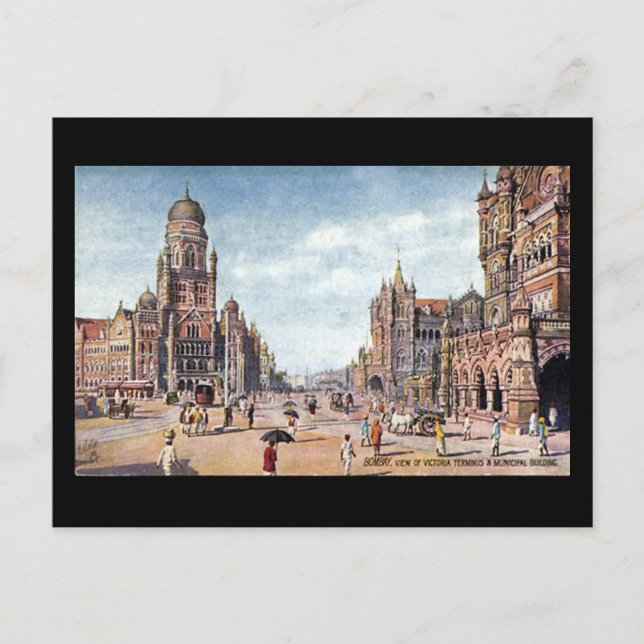 Alte Postkarte - Mumbai, Victoria Terminus (Vorderseite)