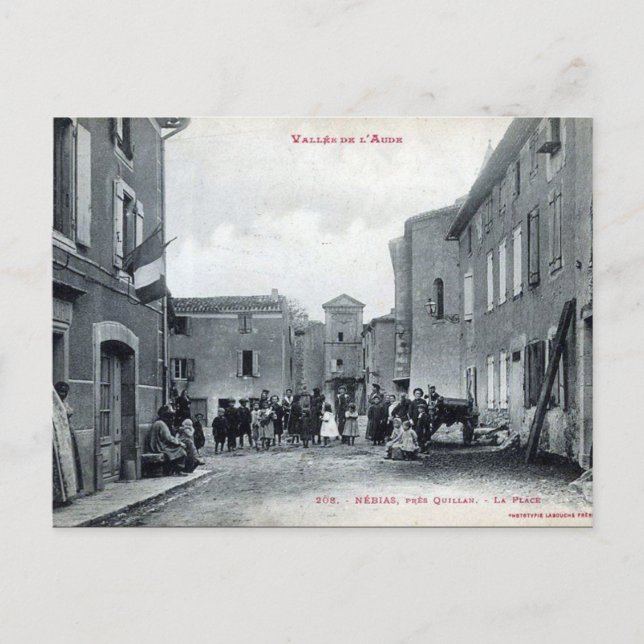 Alte Postkarte - Nébias, Aude, Frankreich (Vorderseite)