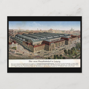 Alte Postkarte - Neuer Hauptbahnhof, Leipzig.