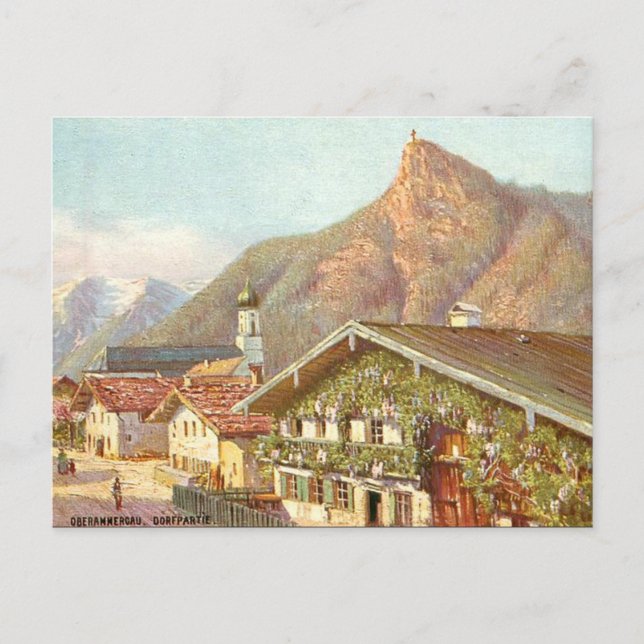 Alte Postkarte - Oberammergau, Bayern, Deutschland (Vorderseite)