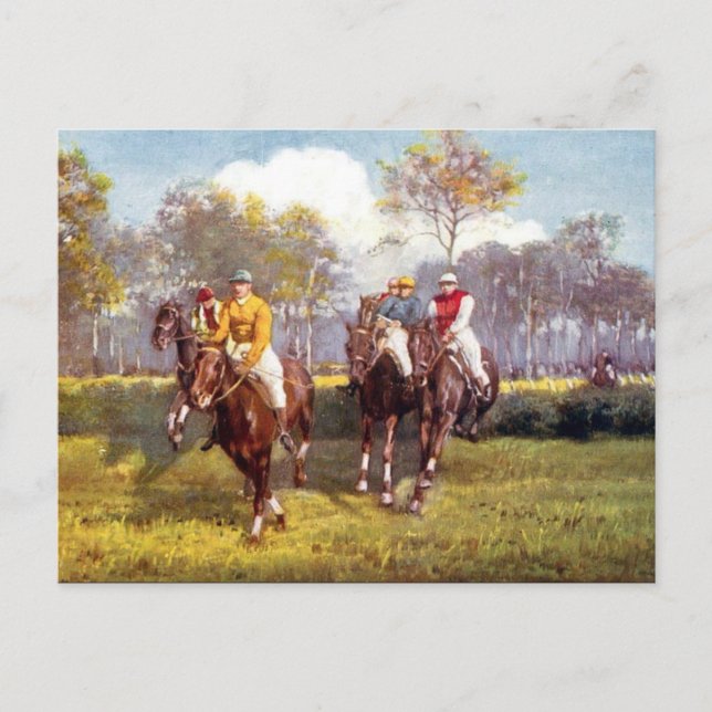 Alte Postkarte - Pferderennen (Vorderseite)