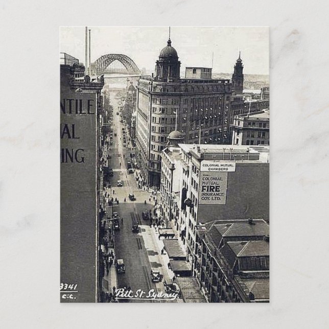 Alte Postkarte - Pitt Street. Sydney, NSW (Vorderseite)