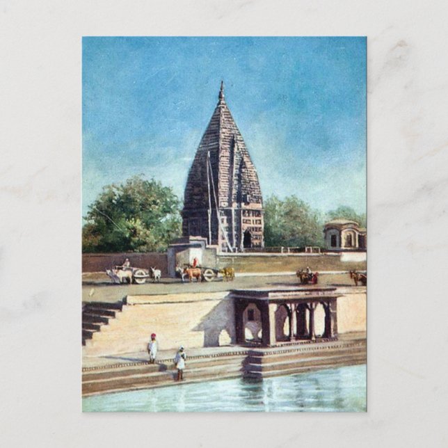 Alte Postkarte - Ramnagar, Varanasi, Indien (Vorderseite)