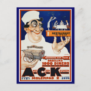 Alte Postkarte: Restaurant & Catering-Service Postkarte