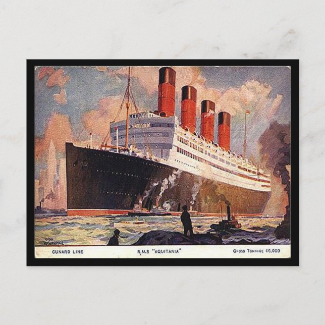 Alte Postkarte - RMS Aquitania (Vorderseite)
