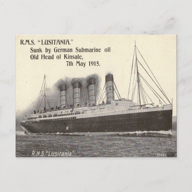 Alte Postkarte - RMS Lusitania (Vorderseite)