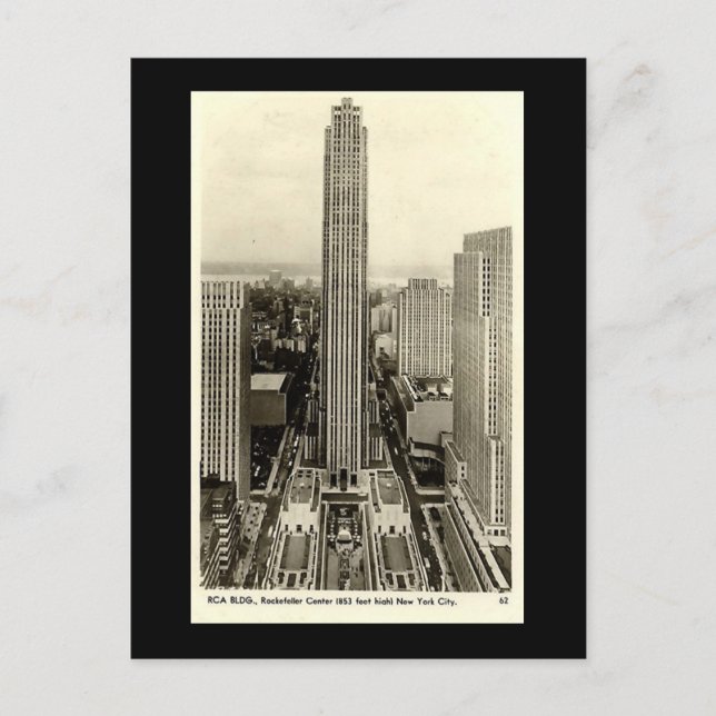 Alte Postkarte, Rockefeller Center, New York City Postkarte (Vorderseite)