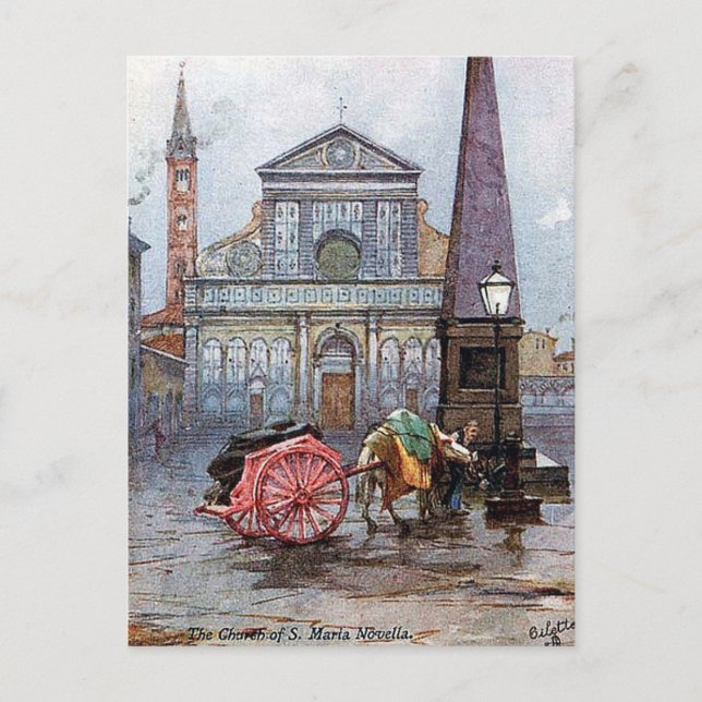 Alte Postkarte - S Maria Novella, Florenz (Vorderseite)