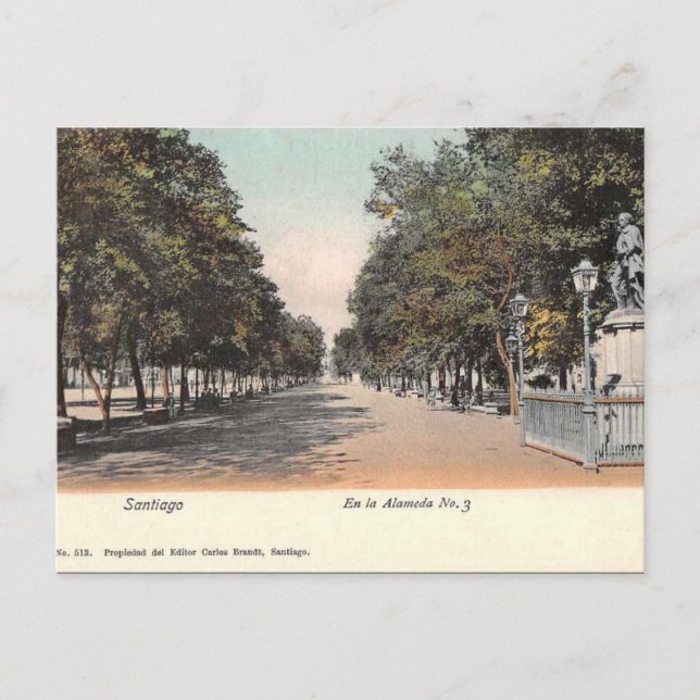 Alte Postkarte - Santiago, Chile (Vorderseite)