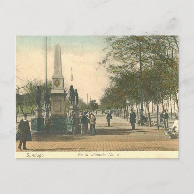 Alte Postkarte - Santiago, Chile (Vorderseite)
