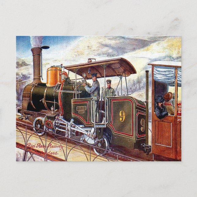 Alte Postkarte - Schweiz, Rigi Rack Bahn (Vorderseite)