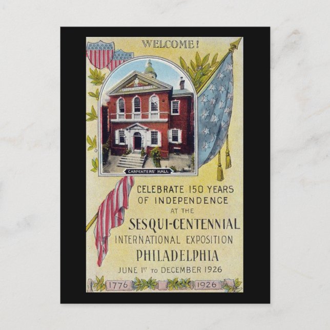 Alte Postkarte, Sesqui Centennial, Philadelphia PA Postkarte (Vorderseite)