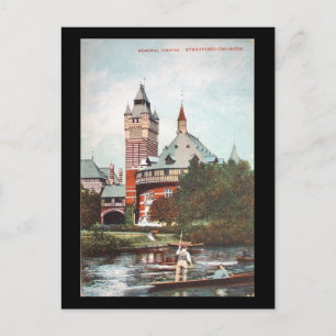 Alte Postkarte, Shakespeare-Gedenktheater, Stratf Postkarte