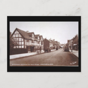 Alte Postkarte - Shakespeares Geburtsort im Jahr 1