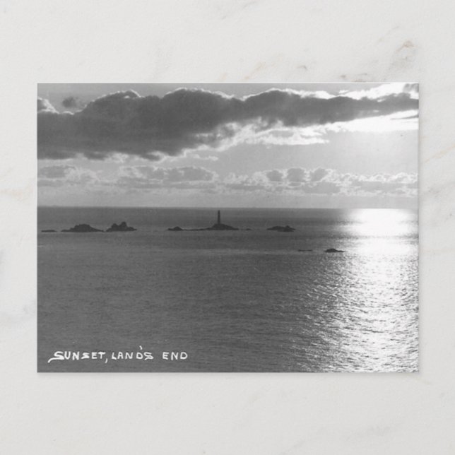 Alte Postkarte - Sonnenuntergang, Landende, Wand (Vorderseite)