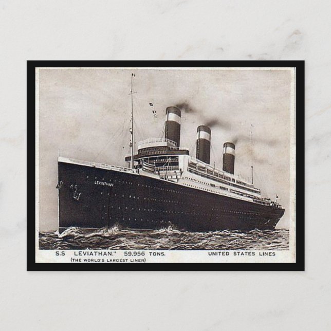 Alte Postkarte - SS Leviathan, Vereinigte Staaten (Vorderseite)