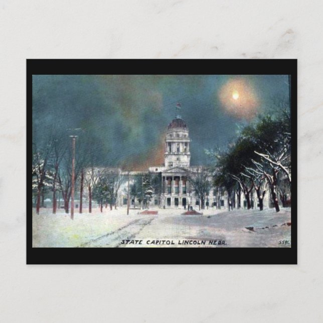 Alte Postkarte - Staat Hauptstadt, Lincoln, Nebras (Vorderseite)