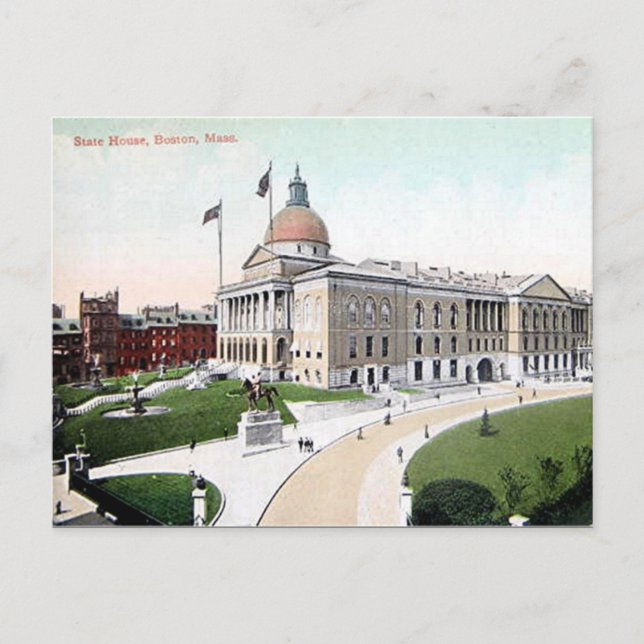 Alte Postkarte - Staat House, Boston, Messe (Vorderseite)