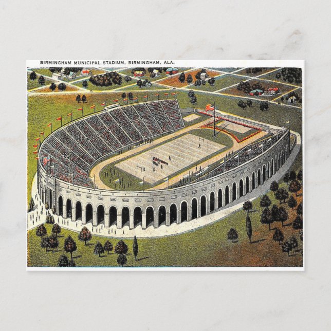 Alte Postkarte - Stadion, Birmingham, Alabama (Vorderseite)