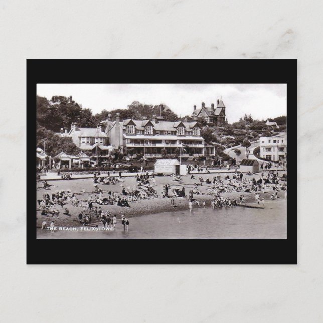 Alte Postkarte - Strand, Felixstowe, Suffolk (Vorderseite)