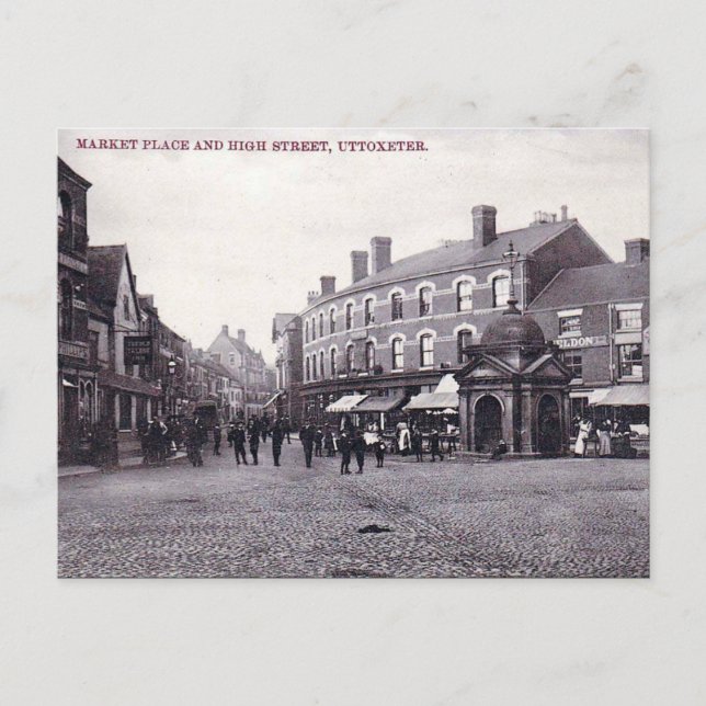 Alte Postkarte - Uttoxeter, Staffordshire (Vorderseite)