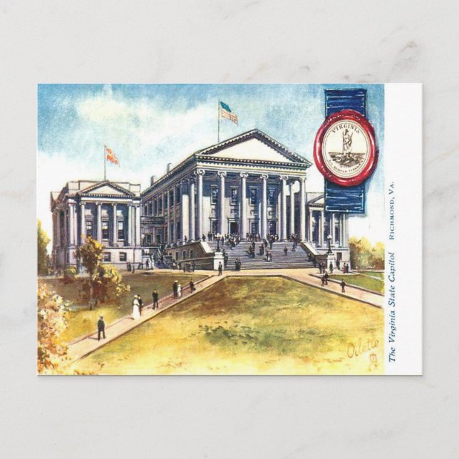 Alte Postkarte - Virginia Staat Hauptstadt (Vorderseite)