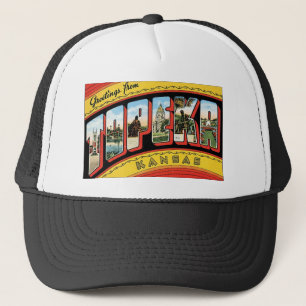 Alte Postkarte von Topeka, Kansas Truckerkappe