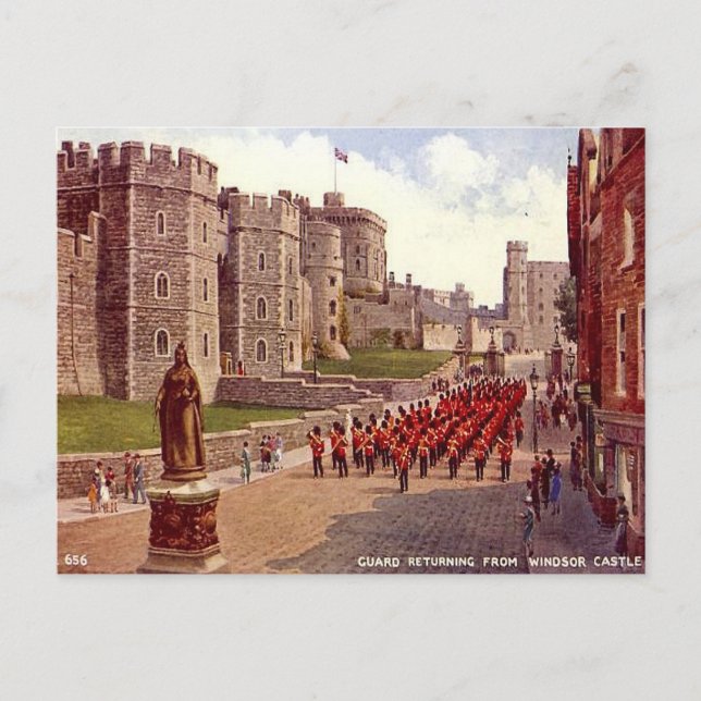 Alte Postkarte - Windsor Burg - die Gartenanlagen (Vorderseite)