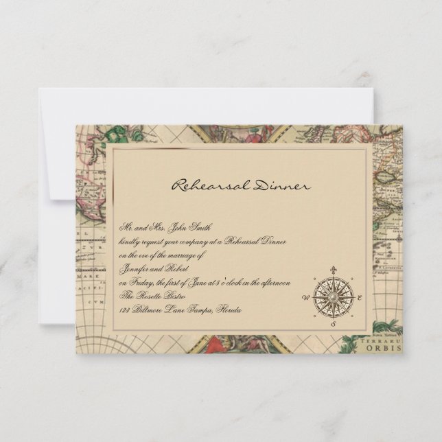 Alte Probe für Hochzeiten Einladung (Vorderseite)