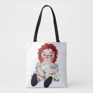 alte Puppe mit zartem Bouquet Tasche